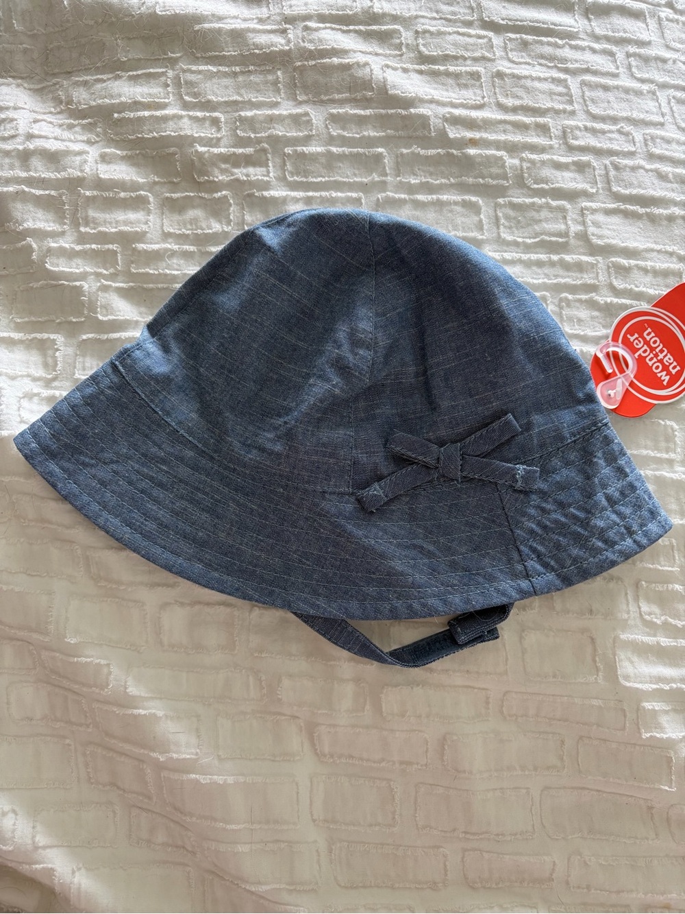 wonder nation Denim-Look Bucket Hat with Bow - Blue